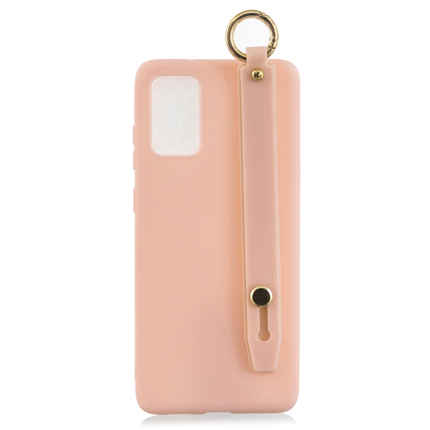 TPU Cell Phone Back Case with Wrist Strap Kickstand for Samsung Galaxy S20 Plus / S20 Plus 5G - Light Pink