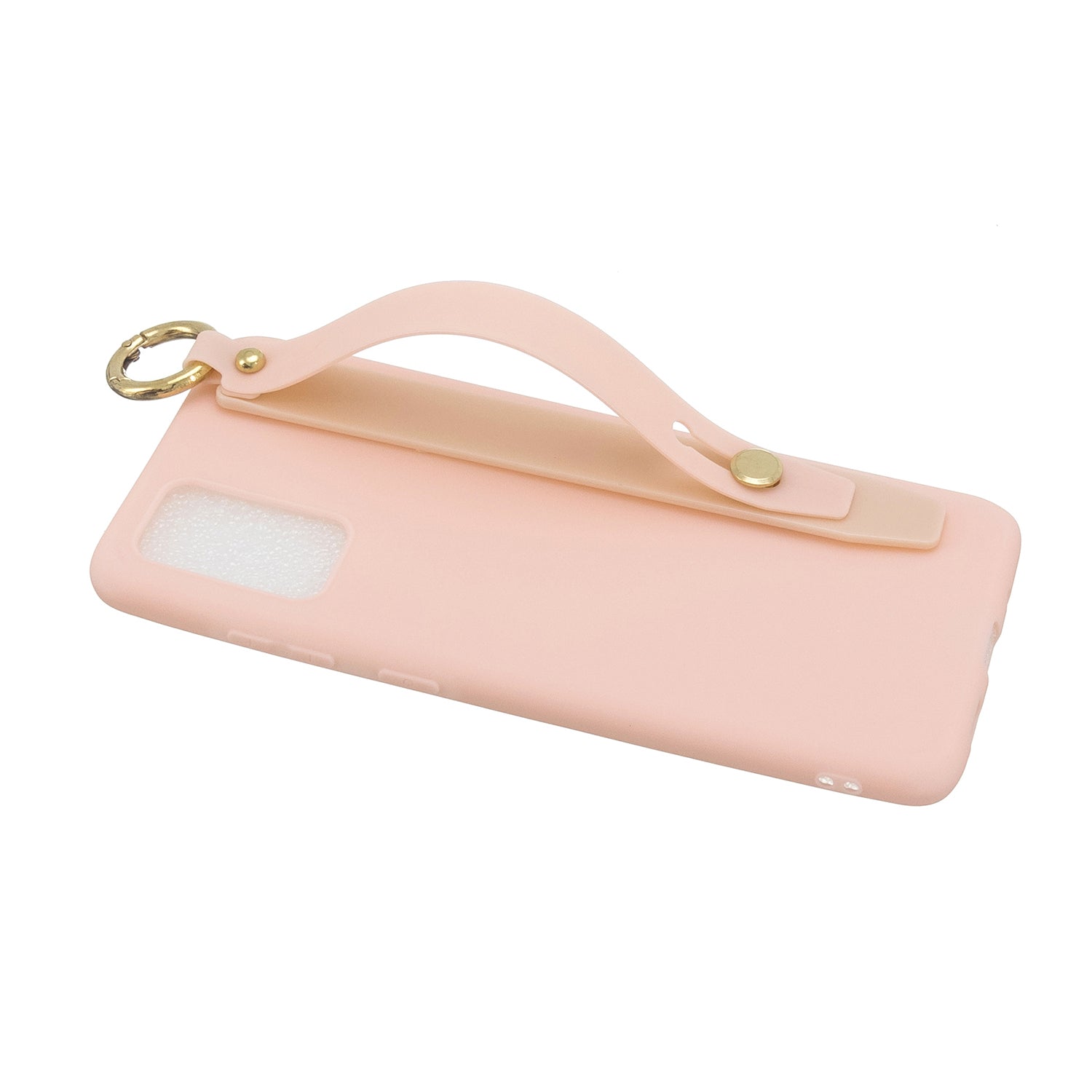 TPU Cell Phone Back Case with Wrist Strap Kickstand for Samsung Galaxy S20 Plus / S20 Plus 5G - Light Pink