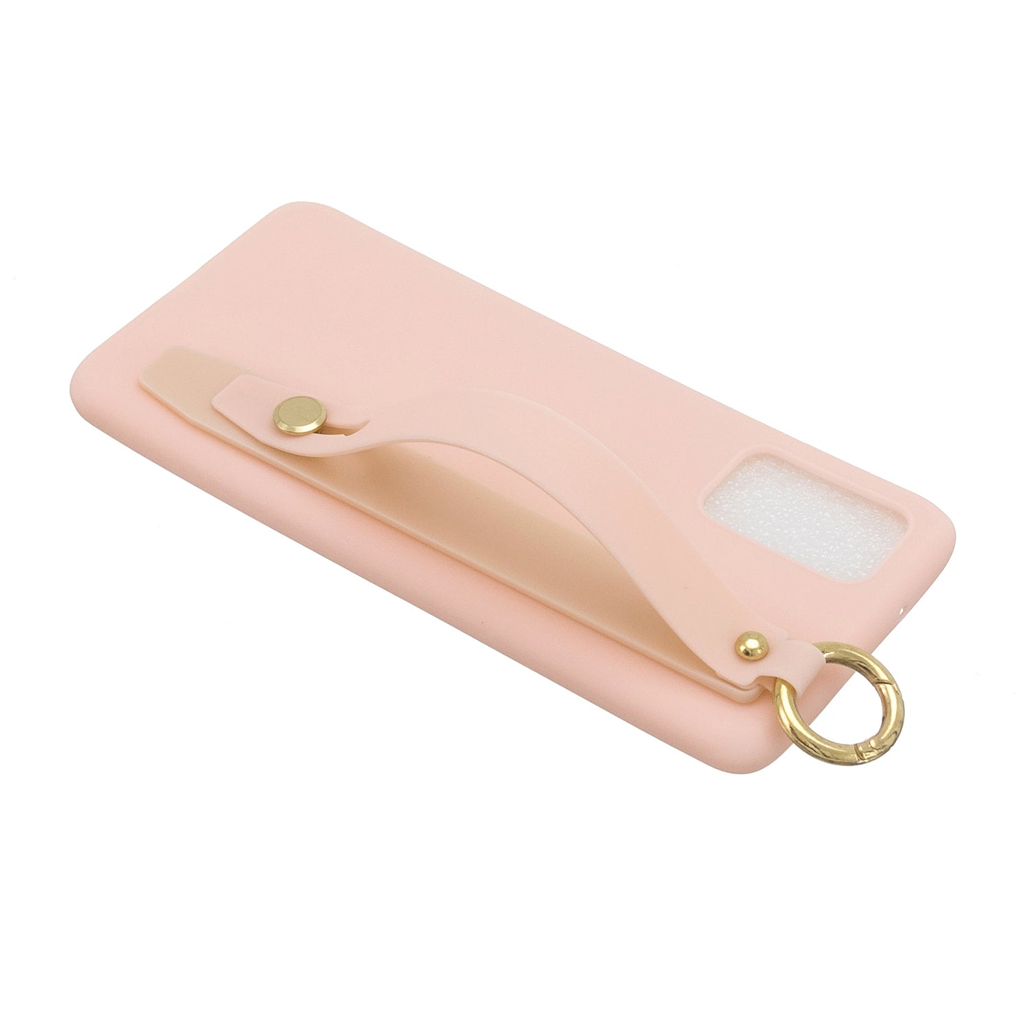 TPU Cell Phone Back Case with Wrist Strap Kickstand for Samsung Galaxy S20 Plus / S20 Plus 5G - Light Pink