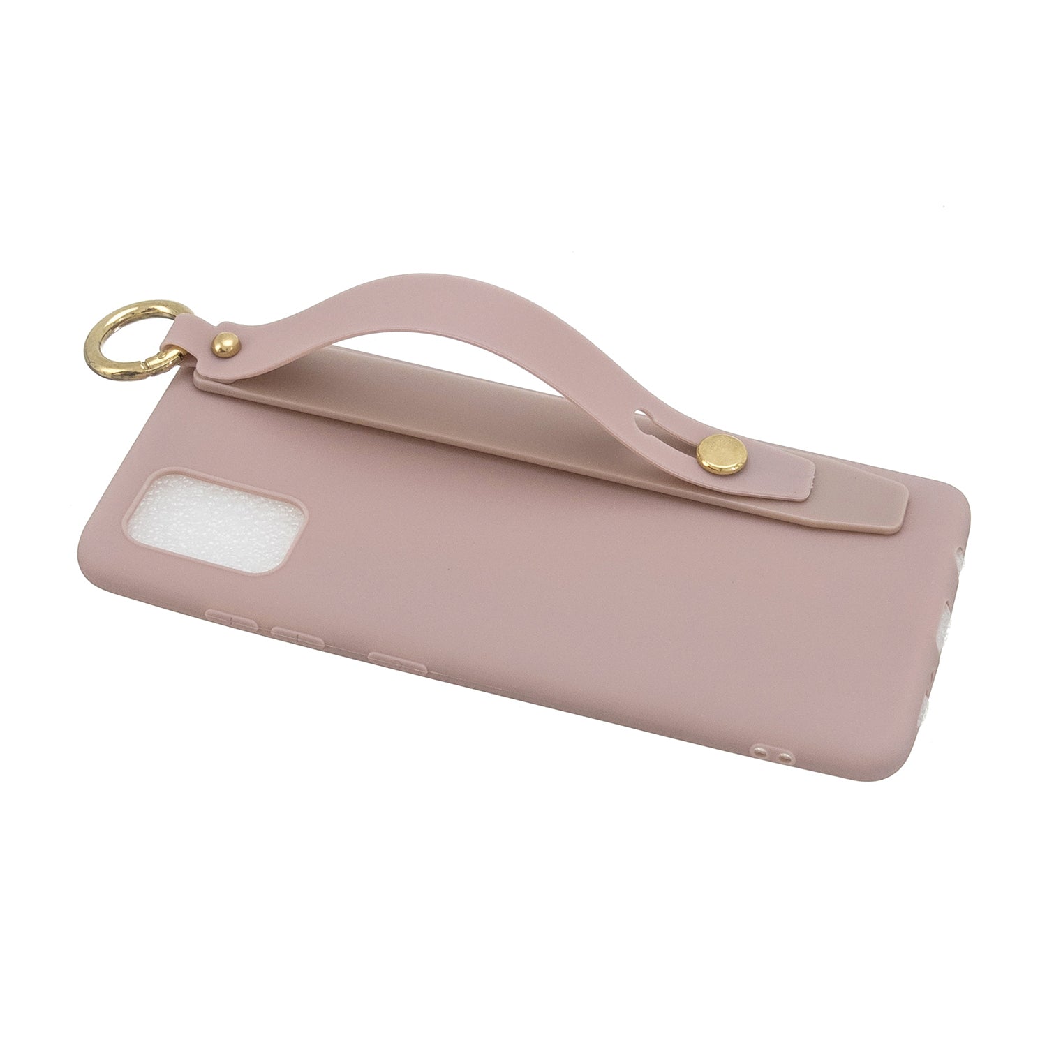 TPU Cell Phone Back Case with Wrist Strap Kickstand for Samsung Galaxy S20 Plus / S20 Plus 5G - Pink