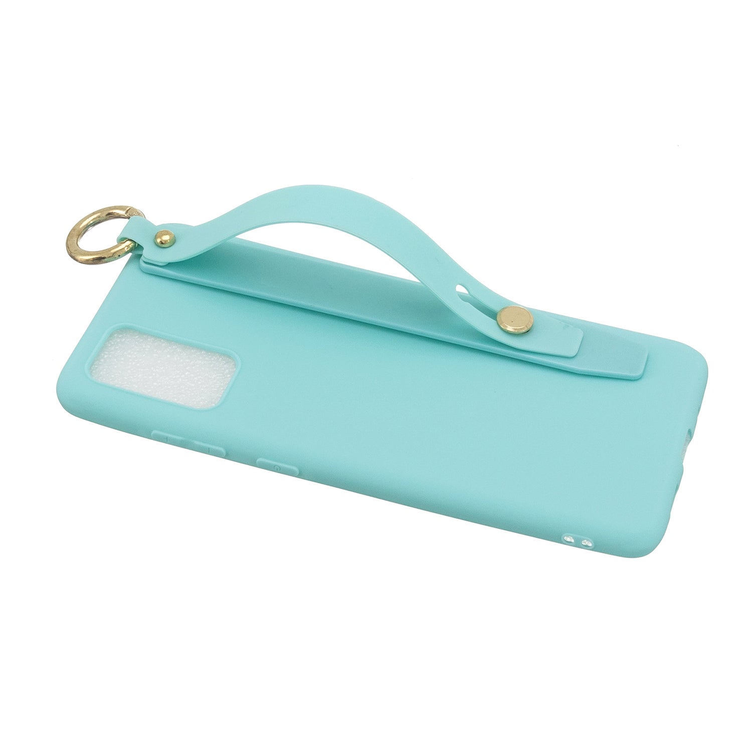 TPU Cell Phone Back Case with Wrist Strap Kickstand for Samsung Galaxy S20 Plus / S20 Plus 5G - Baby Blue