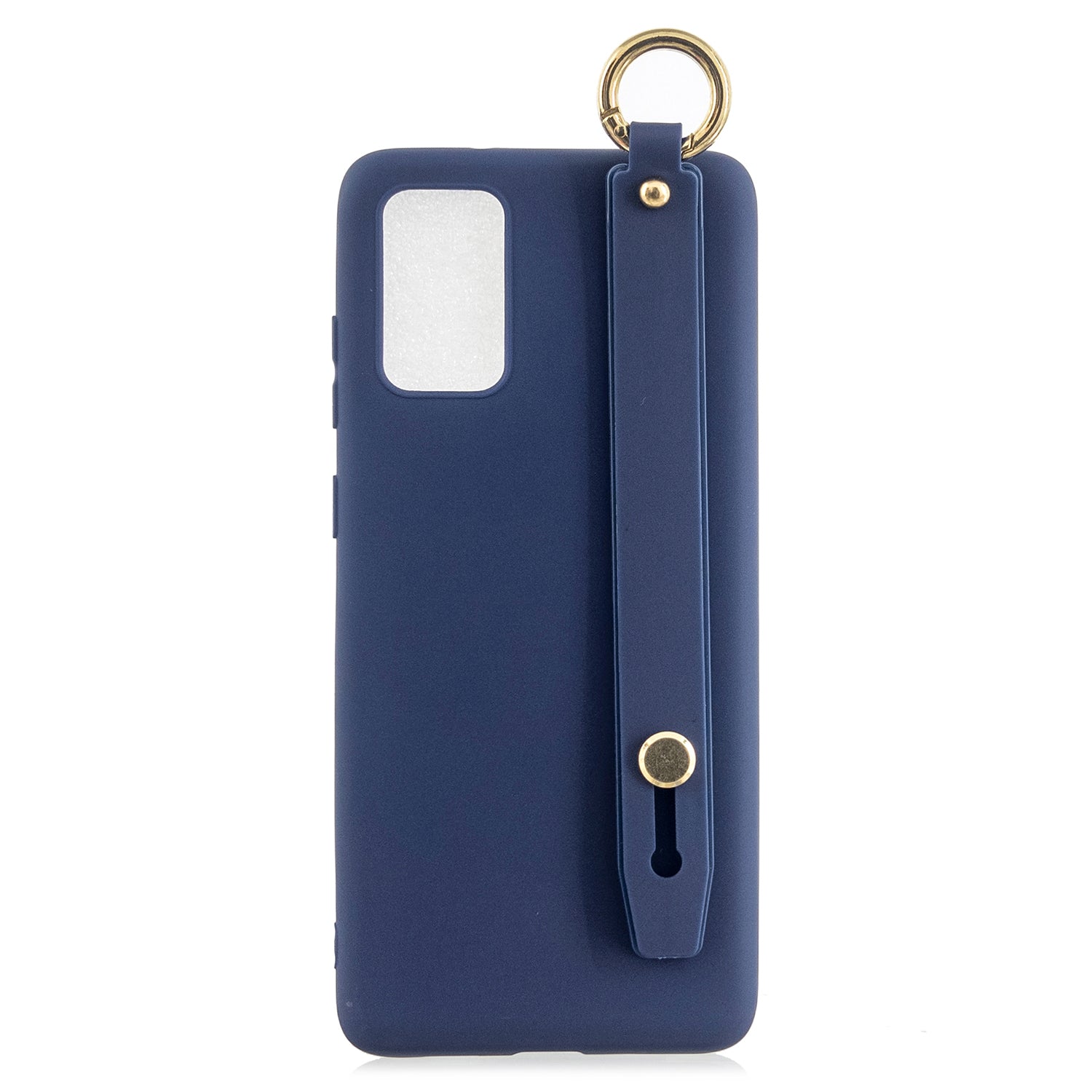 TPU Cell Phone Back Case with Wrist Strap Kickstand for Samsung Galaxy S20 Plus / S20 Plus 5G - Dark Blue