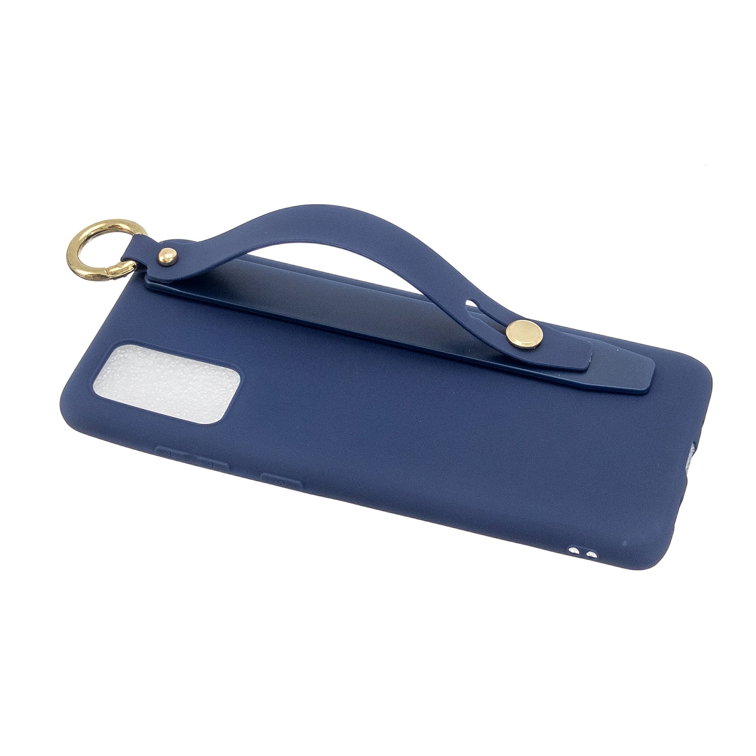 TPU Cell Phone Back Case with Wrist Strap Kickstand for Samsung Galaxy S20 Plus / S20 Plus 5G - Dark Blue