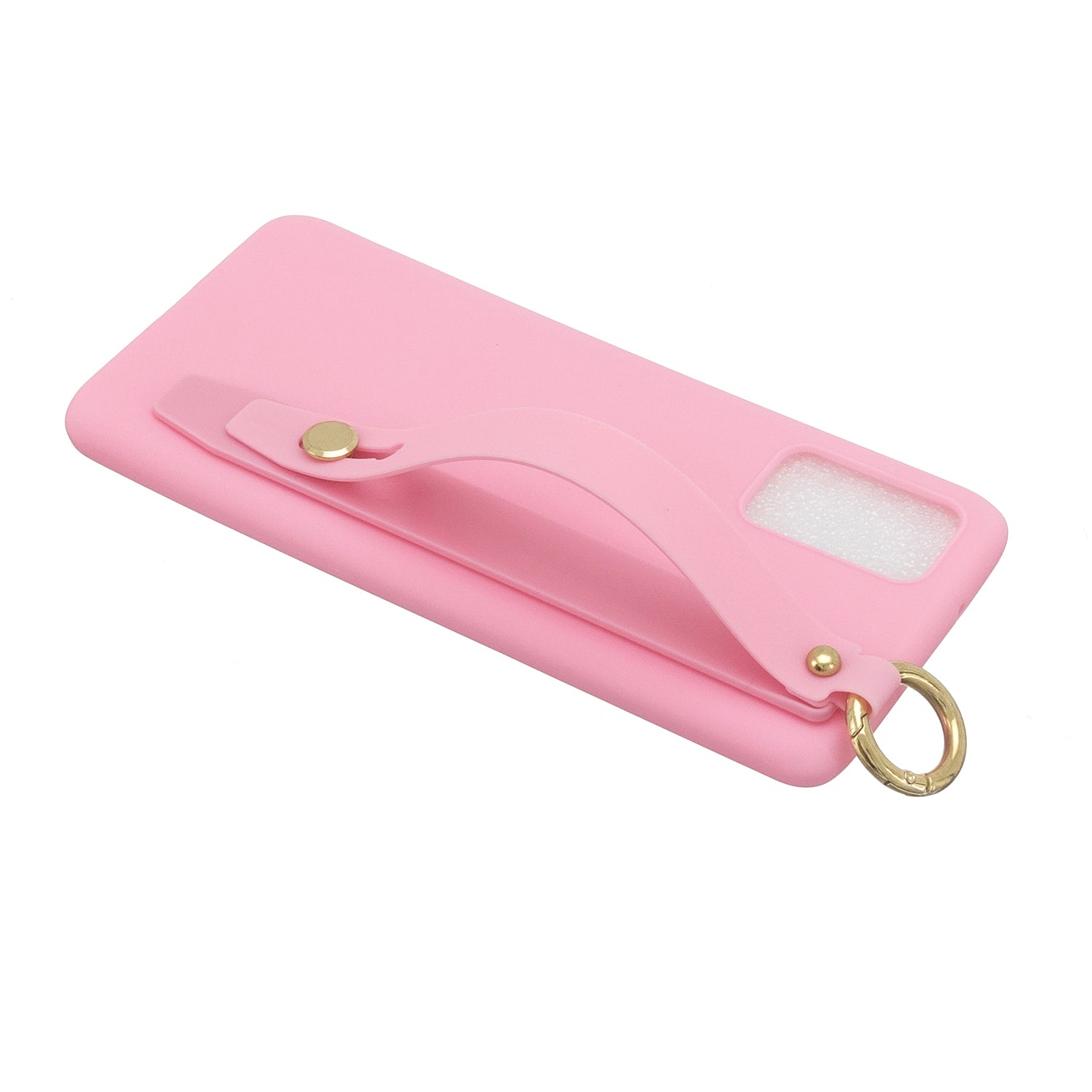 TPU Cell Phone Cover with Wrist Strap Kickstand for Samsung Galaxy S20 4G/S20 5G - Deep Pink