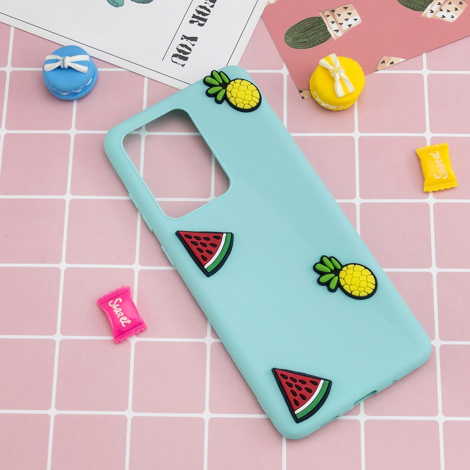 3D Cartoon Pattern Soft TPU Mobile Phone Shell for Samsung Galaxy S20 Ultra - Watermelon/Pineapple