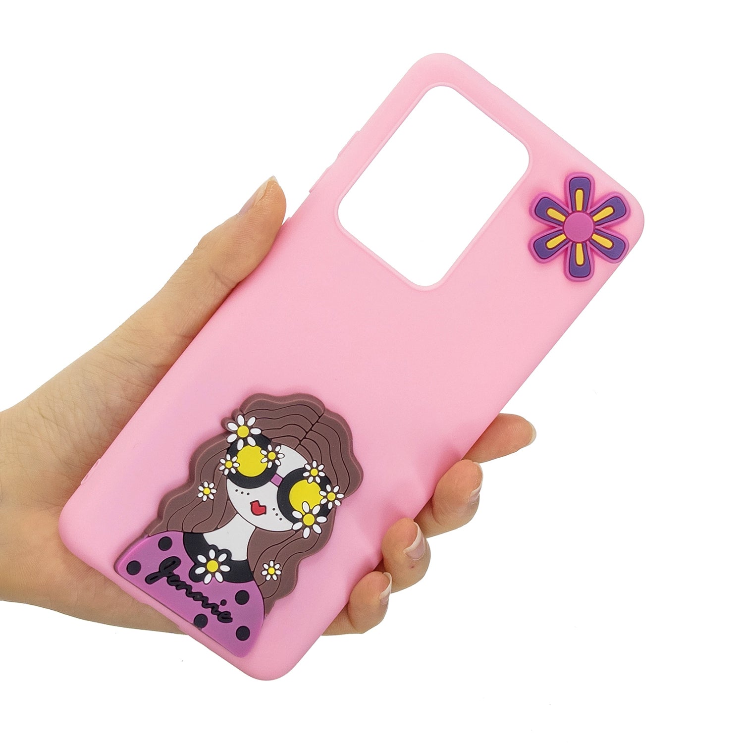 3D Cartoon Pattern Soft TPU Mobile Phone Shell for Samsung Galaxy S20 Ultra - Girl