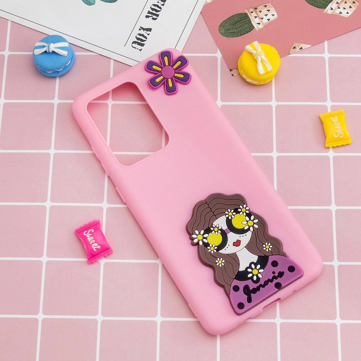 3D Cartoon Pattern Soft TPU Mobile Phone Shell for Samsung Galaxy S20 Ultra - Girl