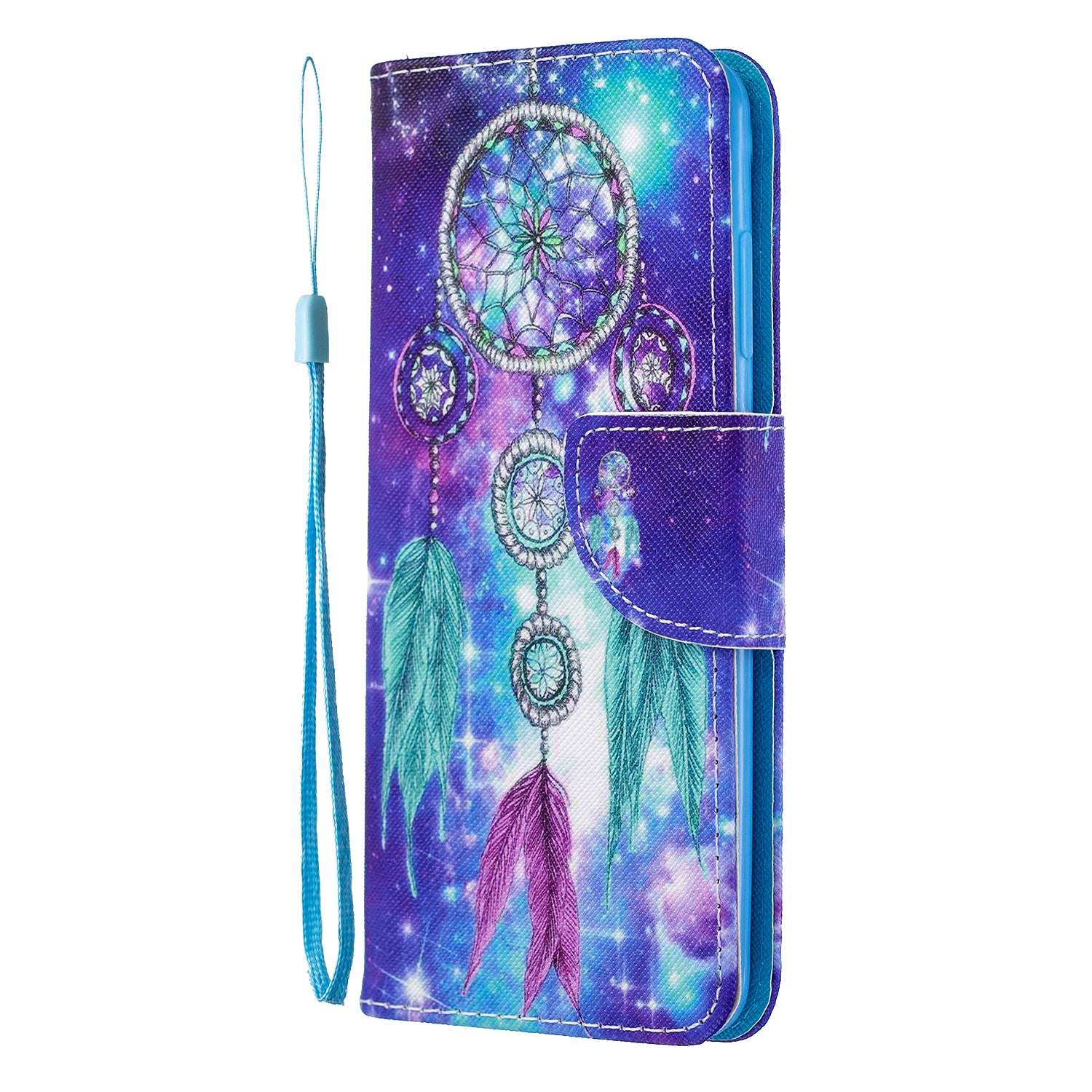 Cross Texture Pattern Printing Flip Leather Wallet Stand Case for Samsung Galaxy S20 4G/S20 5G - Dream Catcher