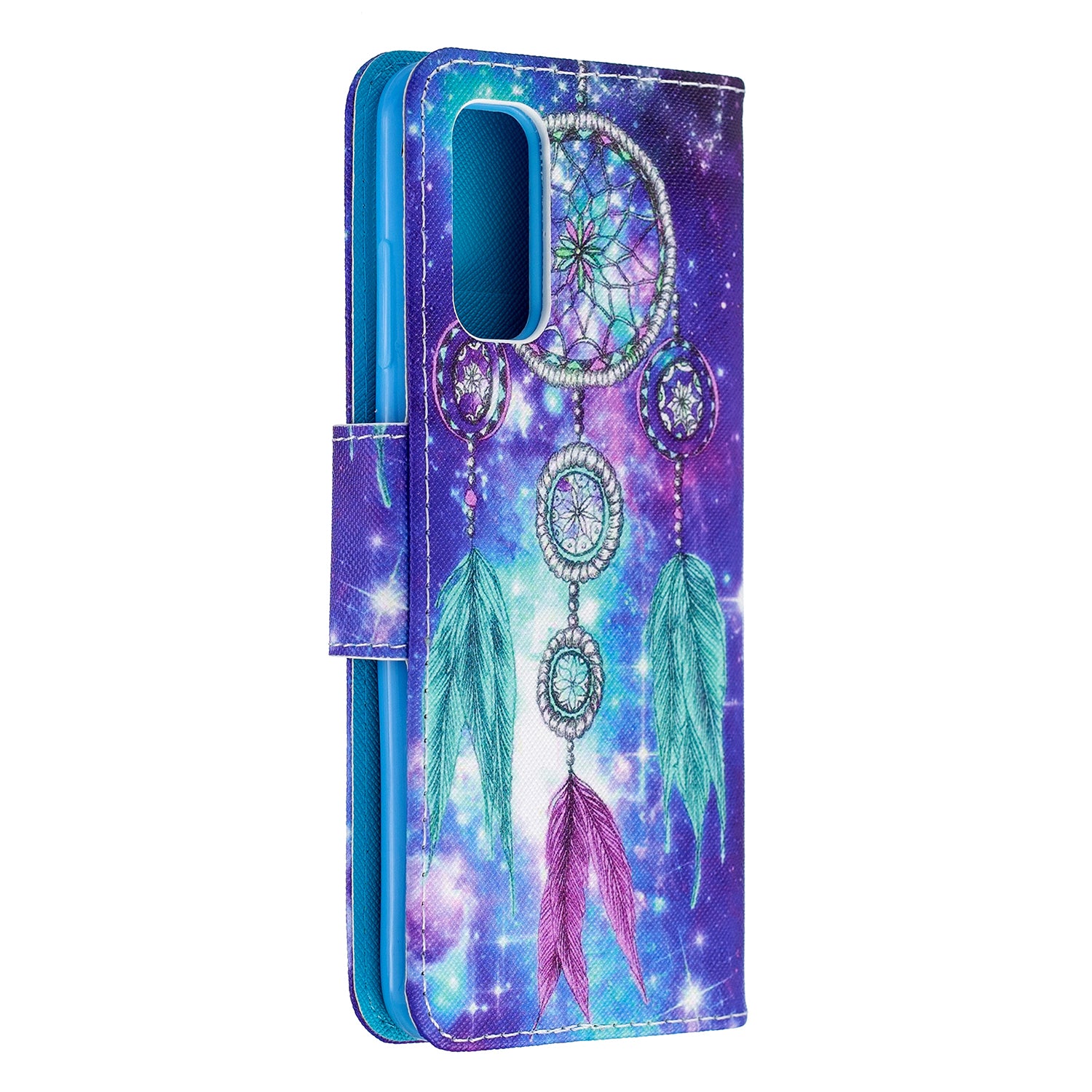 Cross Texture Pattern Printing Flip Leather Wallet Stand Case for Samsung Galaxy S20 4G/S20 5G - Dream Catcher