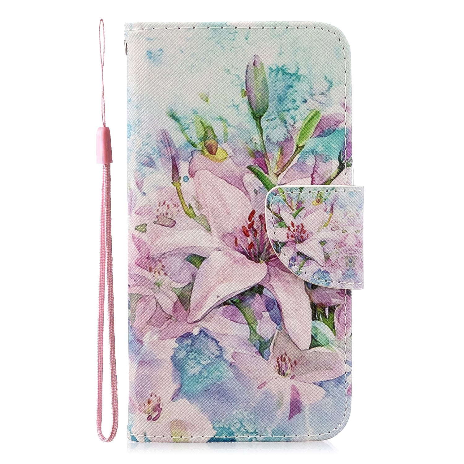 Cross Texture Pattern Printing Flip Leather Wallet Stand Case for Samsung Galaxy S20 4G/S20 5G - Lily