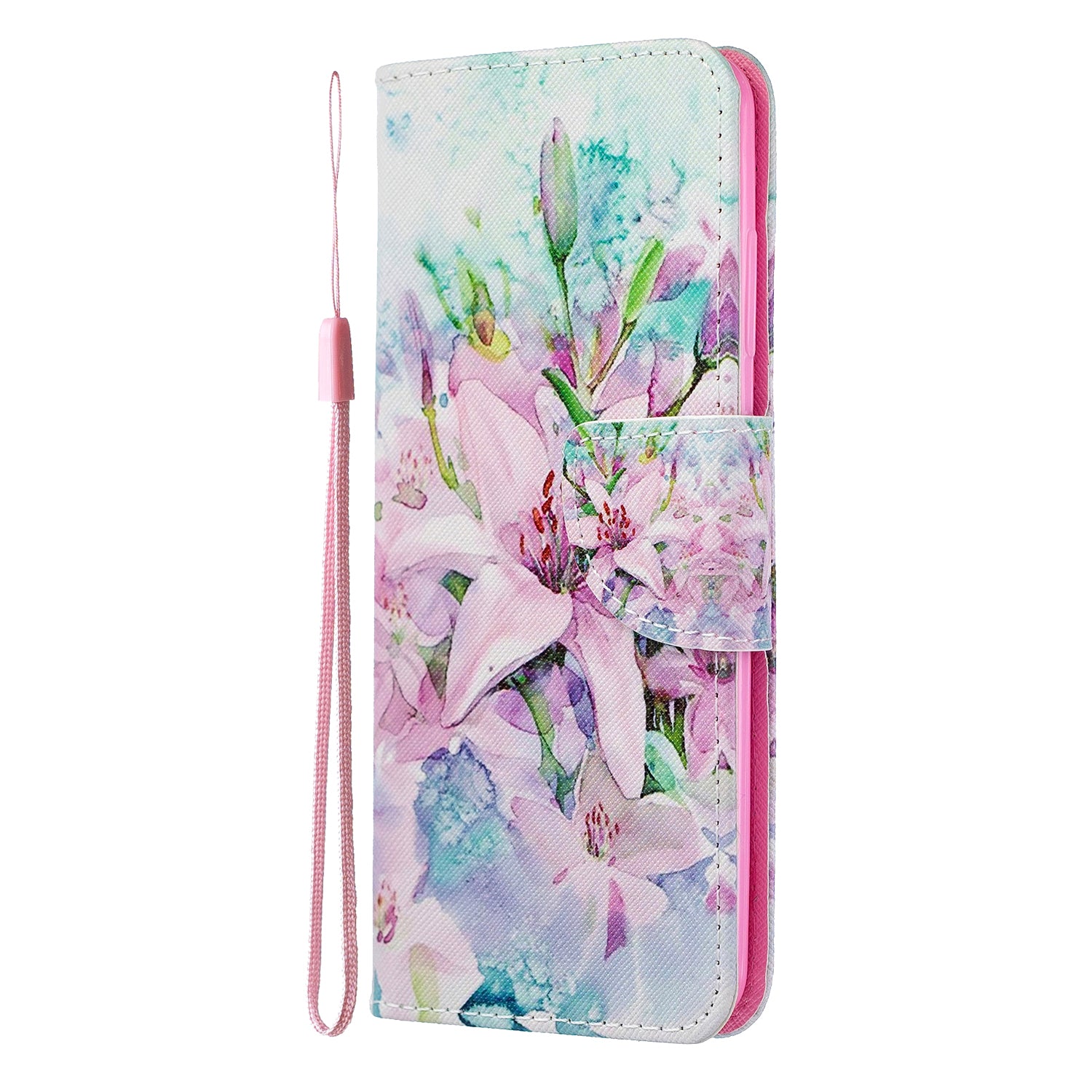 Cross Texture Pattern Printing Flip Leather Wallet Stand Case for Samsung Galaxy S20 4G/S20 5G - Lily