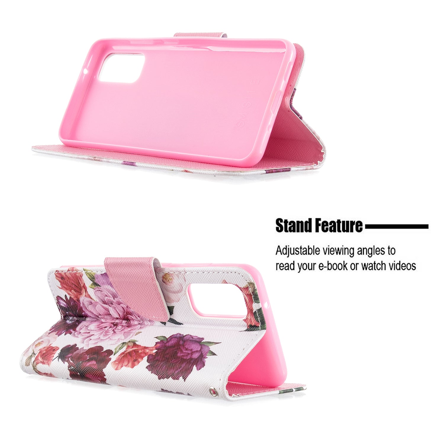 Cross Texture Pattern Printing Flip Leather Wallet Stand Case for Samsung Galaxy S20 4G/S20 5G - Peony