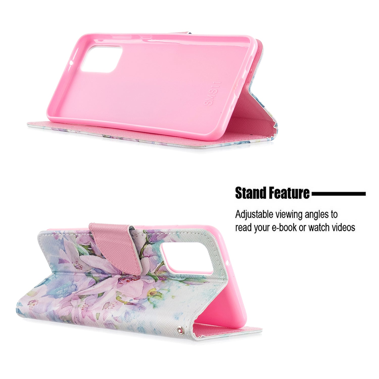 Cross Texture Pattern Printing Flip Leather Wallet Stand Cover for Samsung Galaxy S20 Plus - Lily