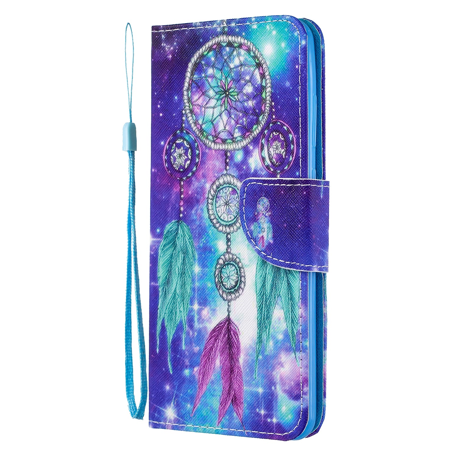 Cross Texture Patterned PU Leather Wallet Cover for Samsung Galaxy S20 Ultra - Dream Catcher