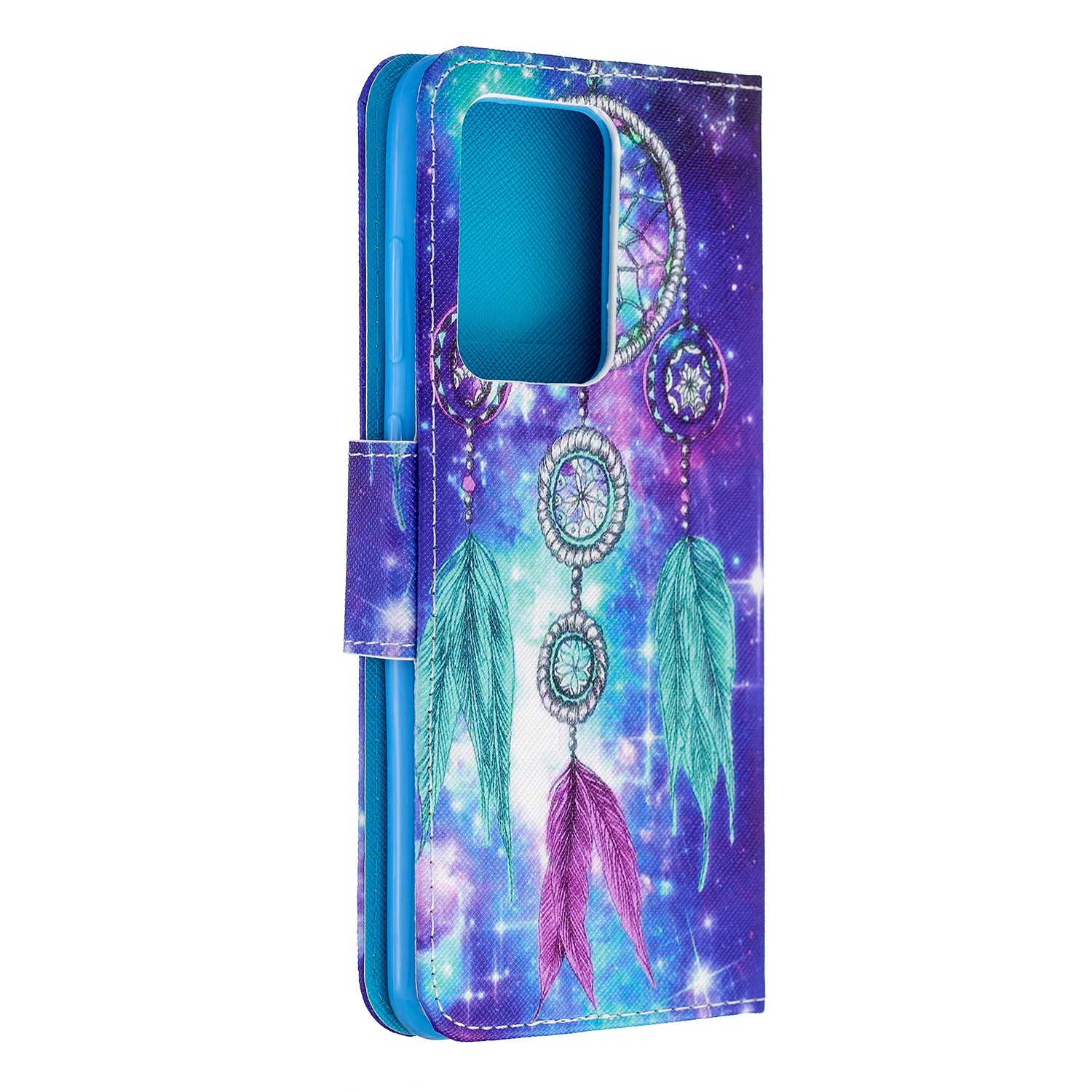 Cross Texture Patterned PU Leather Wallet Cover for Samsung Galaxy S20 Ultra - Dream Catcher