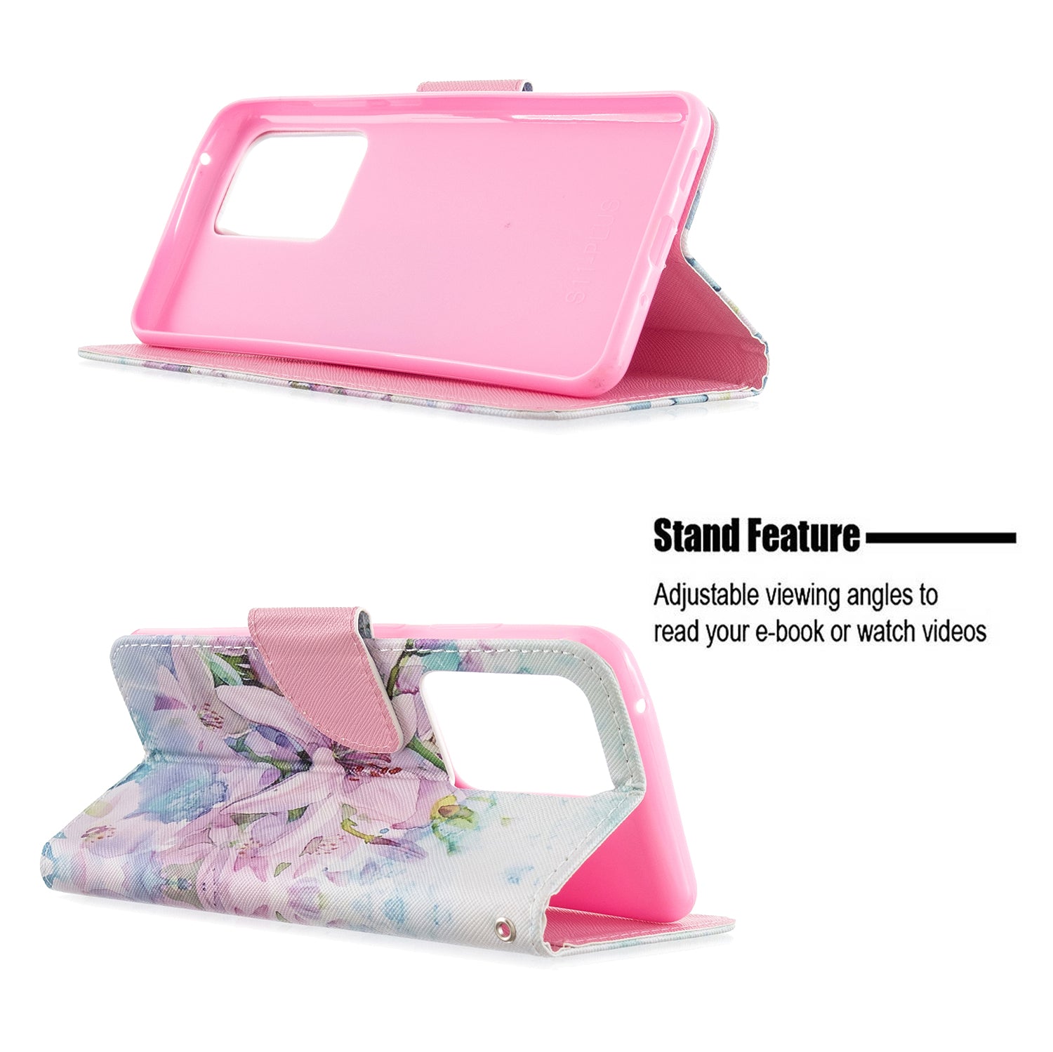 Cross Texture Patterned PU Leather Wallet Cover for Samsung Galaxy S20 Ultra - Vivid Flower