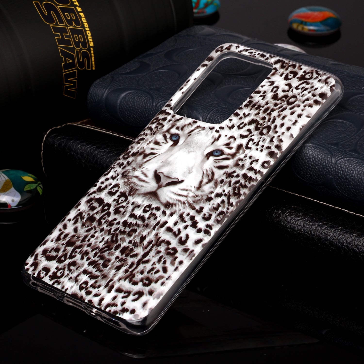 Noctilucent IMD TPU Phone Back Case for Samsung Galaxy S20 Ultra - Leopard