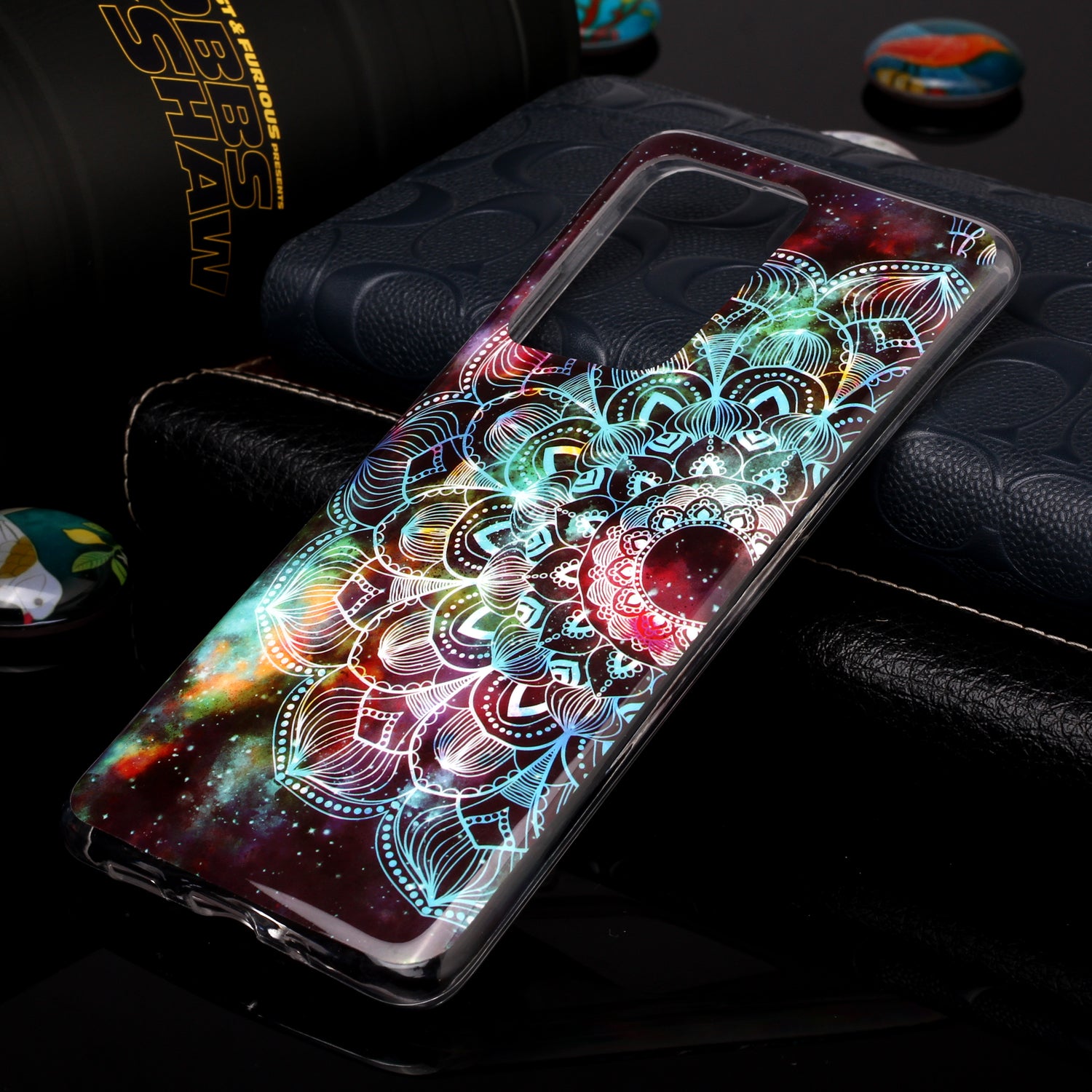 Noctilucent IMD TPU Phone Back Case for Samsung Galaxy S20 Ultra - Mandala Flower