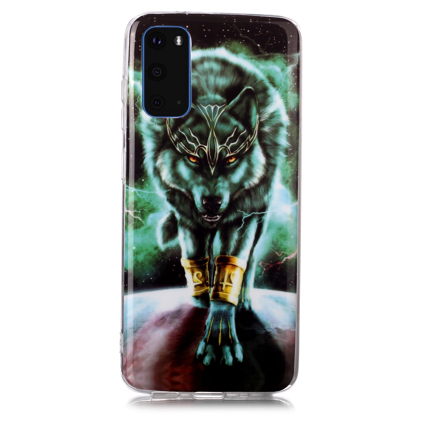 Noctilucent TPU Pattern Printing IMD Cover Shell for Samsung Galaxy S20 4G/S20 5G - Wolf