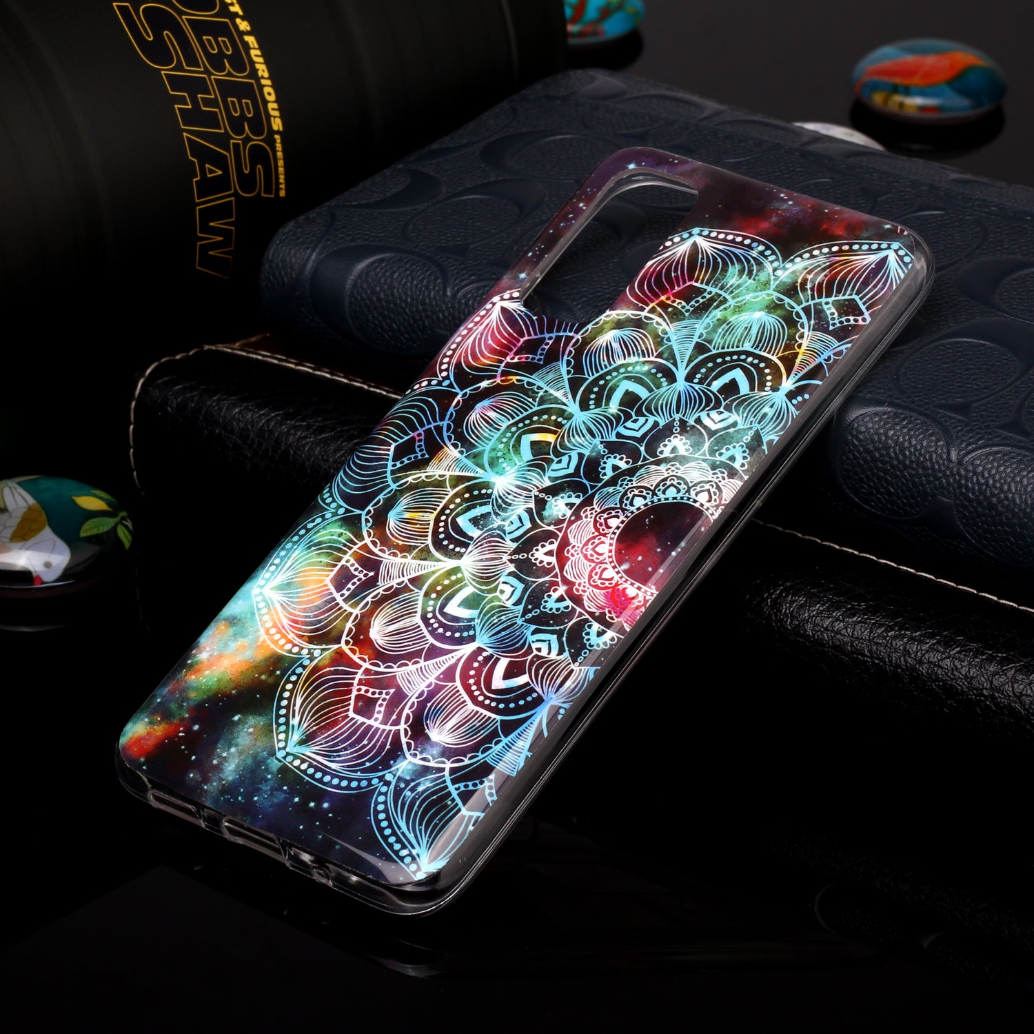 Noctilucent TPU Pattern Printing IMD Cover Shell for Samsung Galaxy S20 4G/S20 5G - Mandala Flower