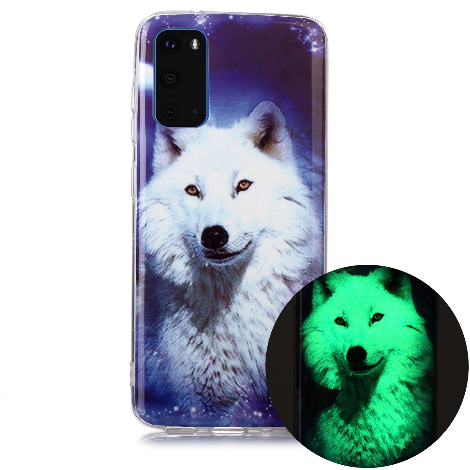 Noctilucent TPU Pattern Printing IMD Cover Shell for Samsung Galaxy S20 4G/S20 5G - Dog