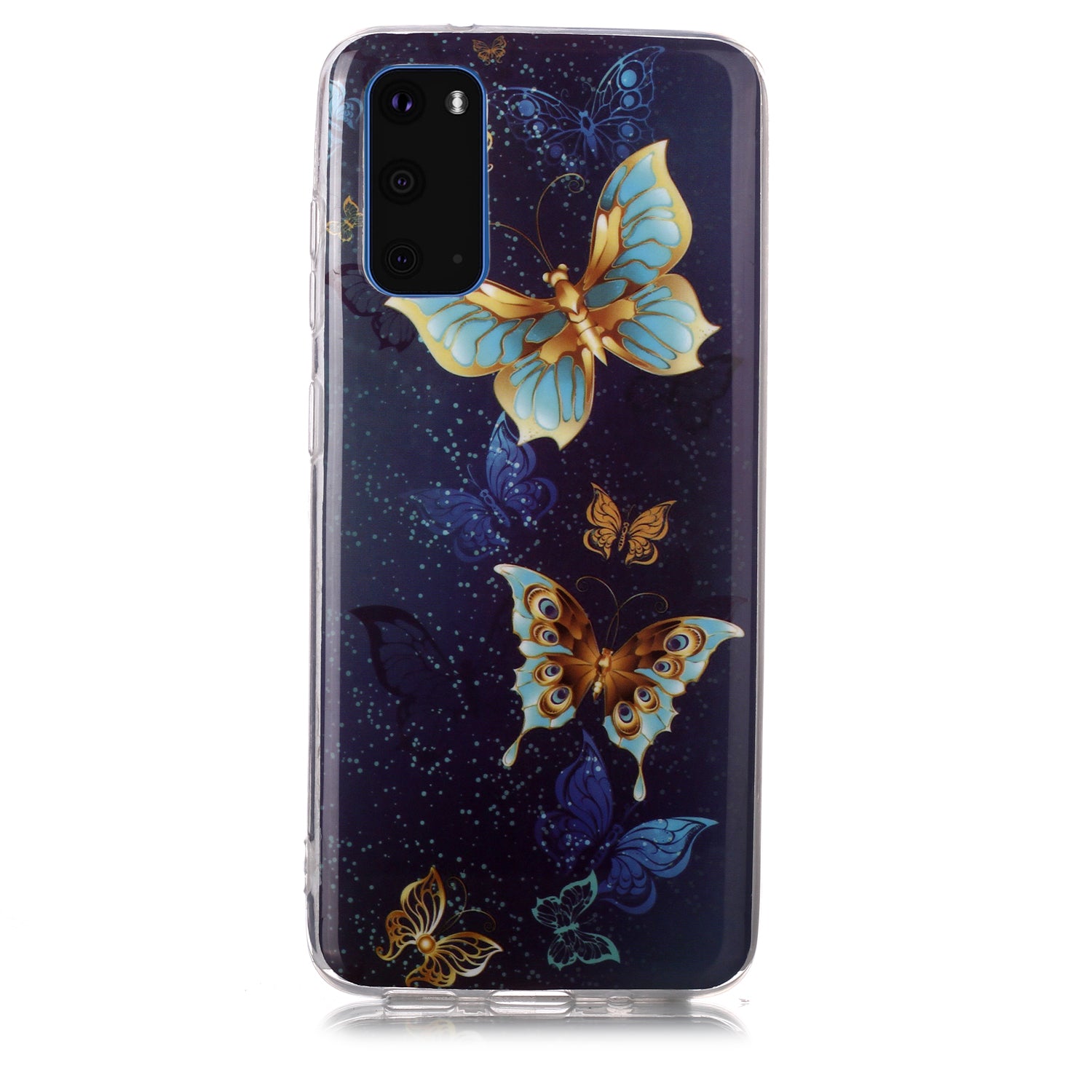 Noctilucent TPU Pattern Printing IMD Cover Shell for Samsung Galaxy S20 4G/S20 5G - Vivid Butterfly