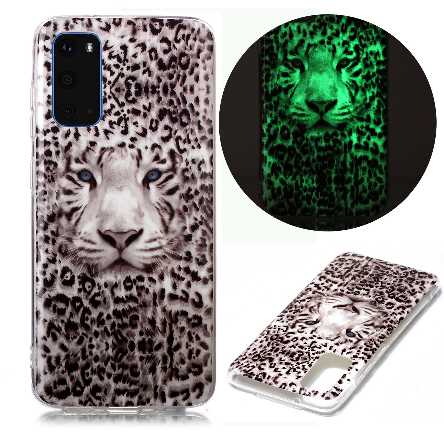 Noctilucent TPU Pattern Printing IMD Cover Shell for Samsung Galaxy S20 4G/S20 5G - Leopard