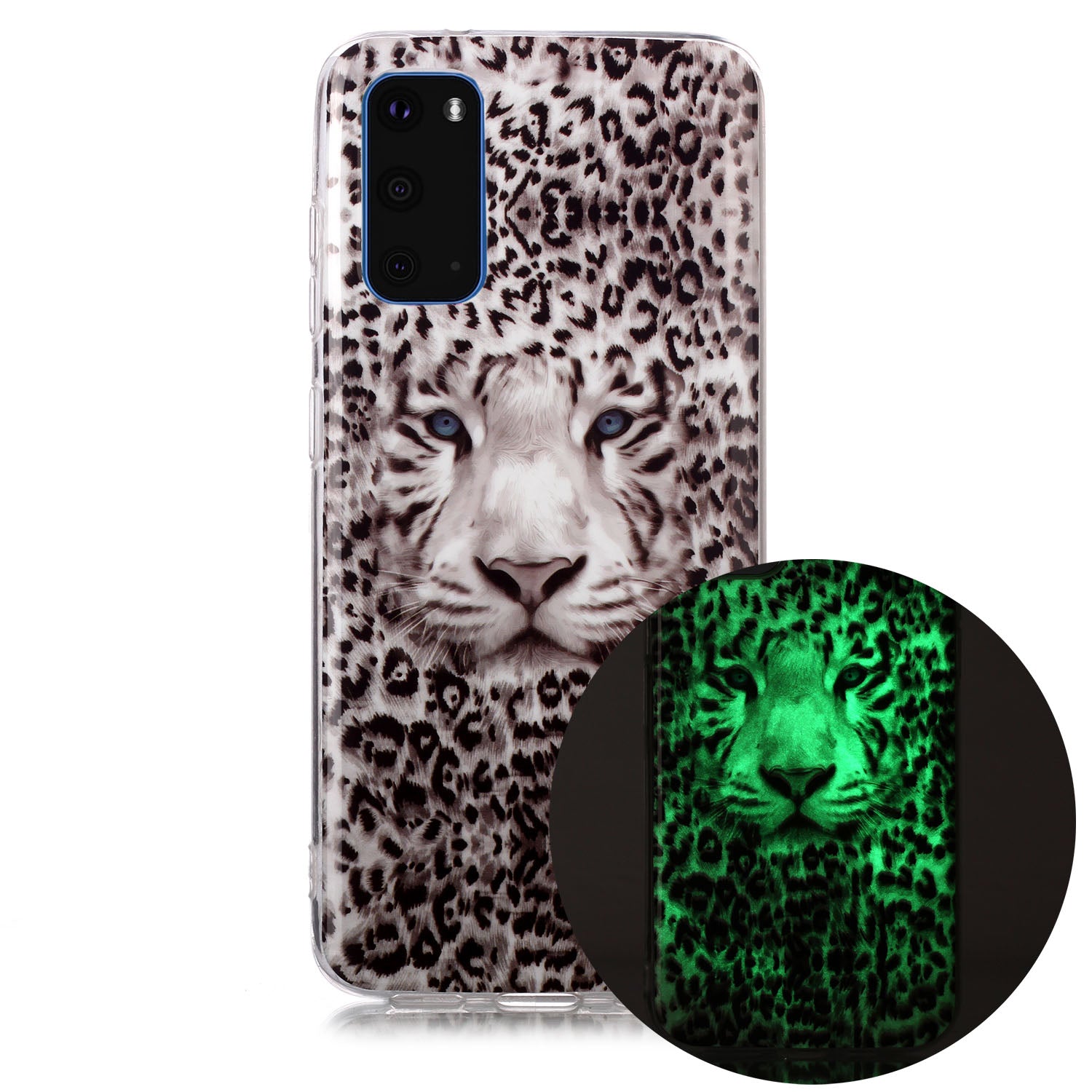 Noctilucent TPU Pattern Printing IMD Cover Shell for Samsung Galaxy S20 4G/S20 5G - Leopard