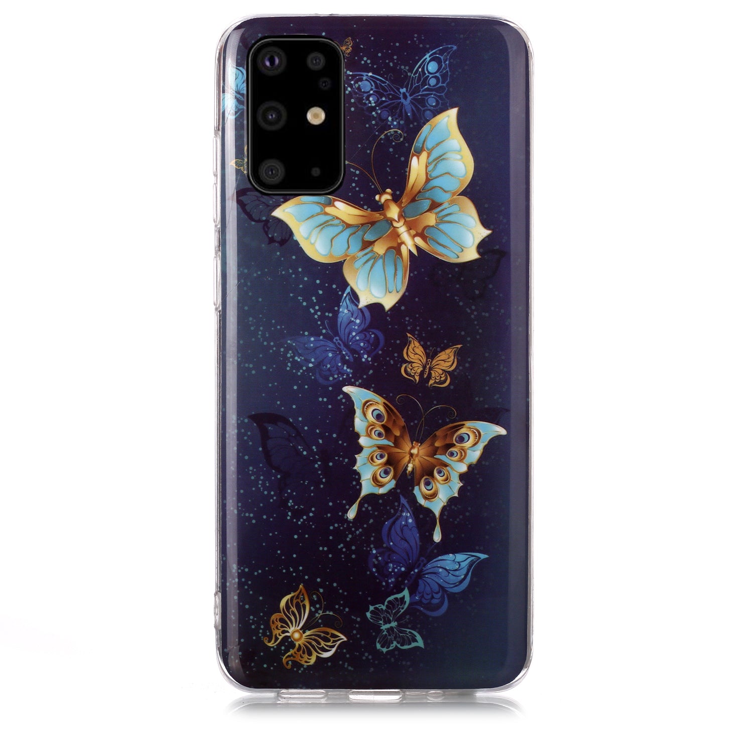 Luminous TPU Pattern Printing IMD Protetive Shell for Samsung Galaxy S20 Plus - Beautiful Butterfly