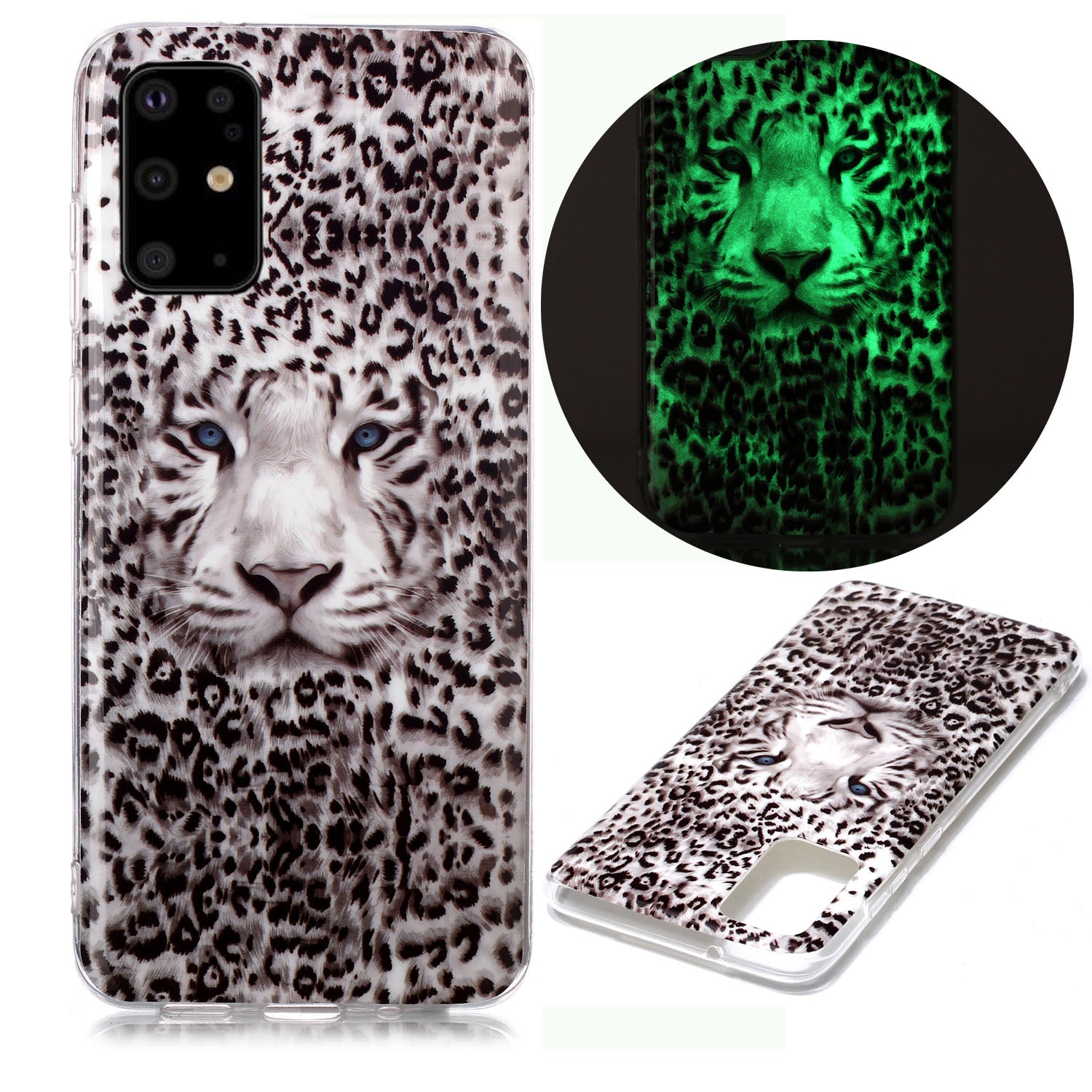 Luminous TPU Pattern Printing IMD Protetive Shell for Samsung Galaxy S20 Plus - Leopard