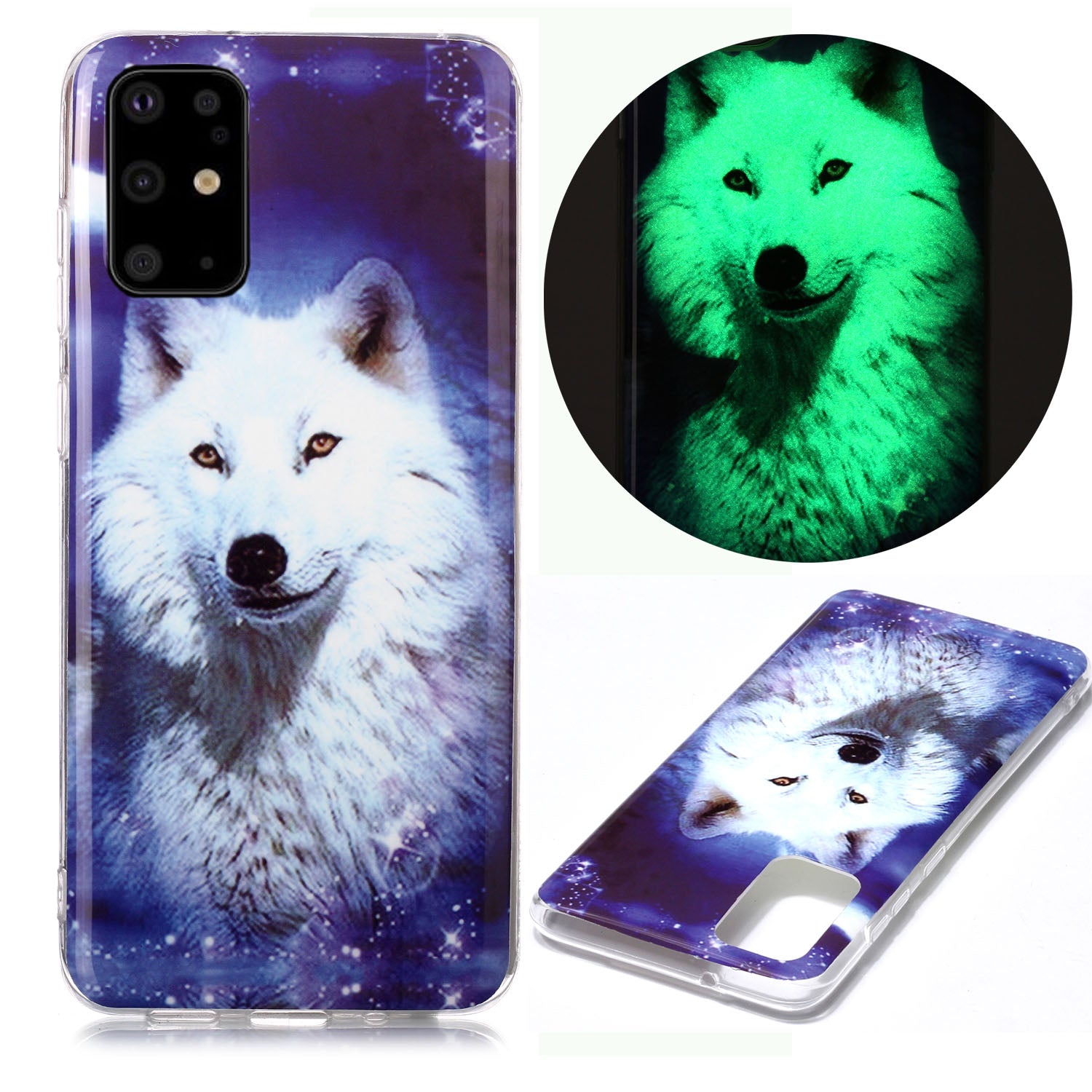 Luminous TPU Pattern Printing IMD Protetive Shell for Samsung Galaxy S20 Plus - Dog