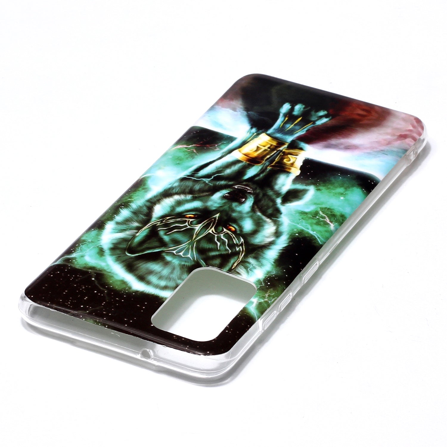 Luminous TPU Pattern Printing IMD Protetive Shell for Samsung Galaxy S20 Plus - Wolf