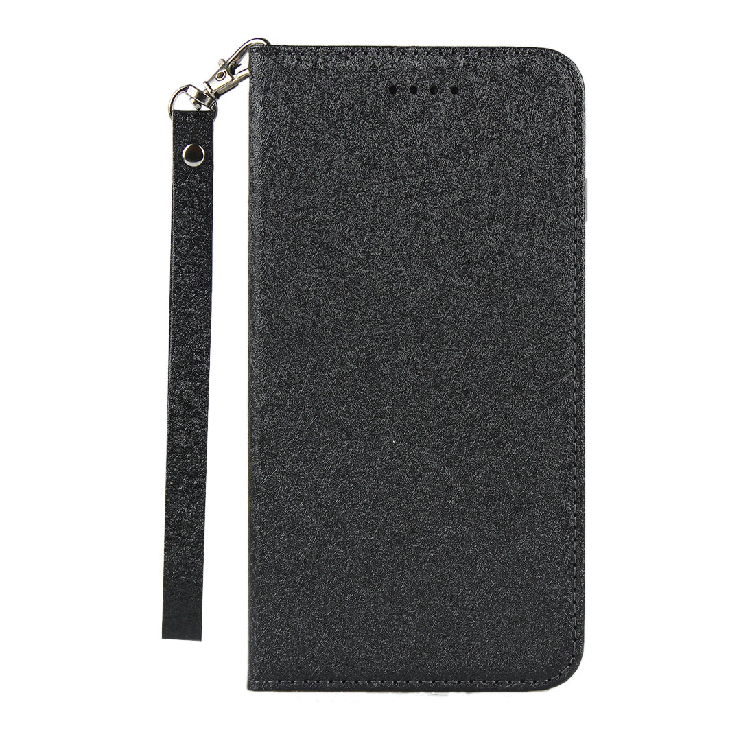 Silk Texture Leather Wallet Phone Case for Samsung Galaxy S20 4G/S20 5G - Black