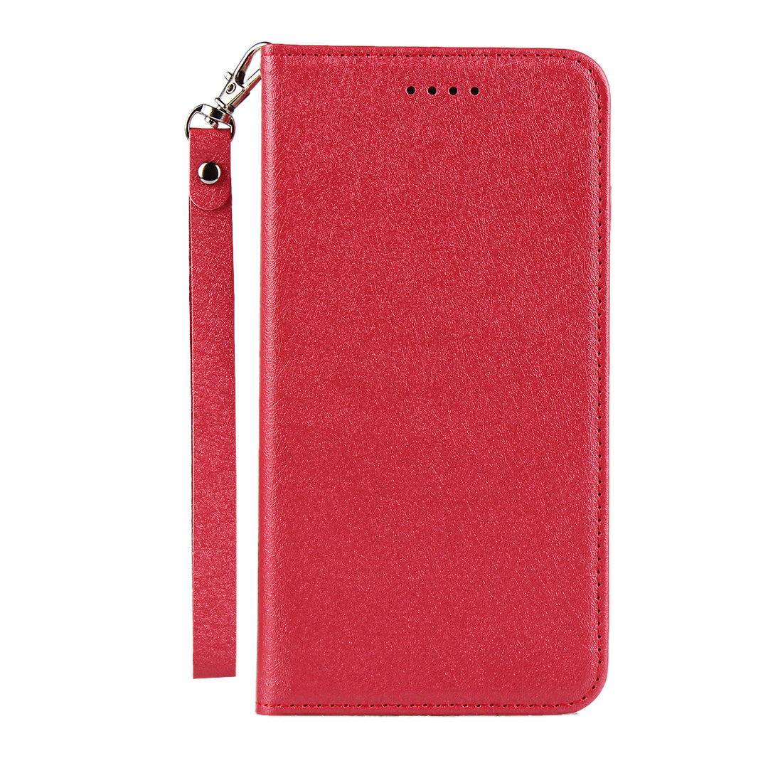 Silk Texture Leather Wallet Phone Case for Samsung Galaxy S20 4G/S20 5G - Red