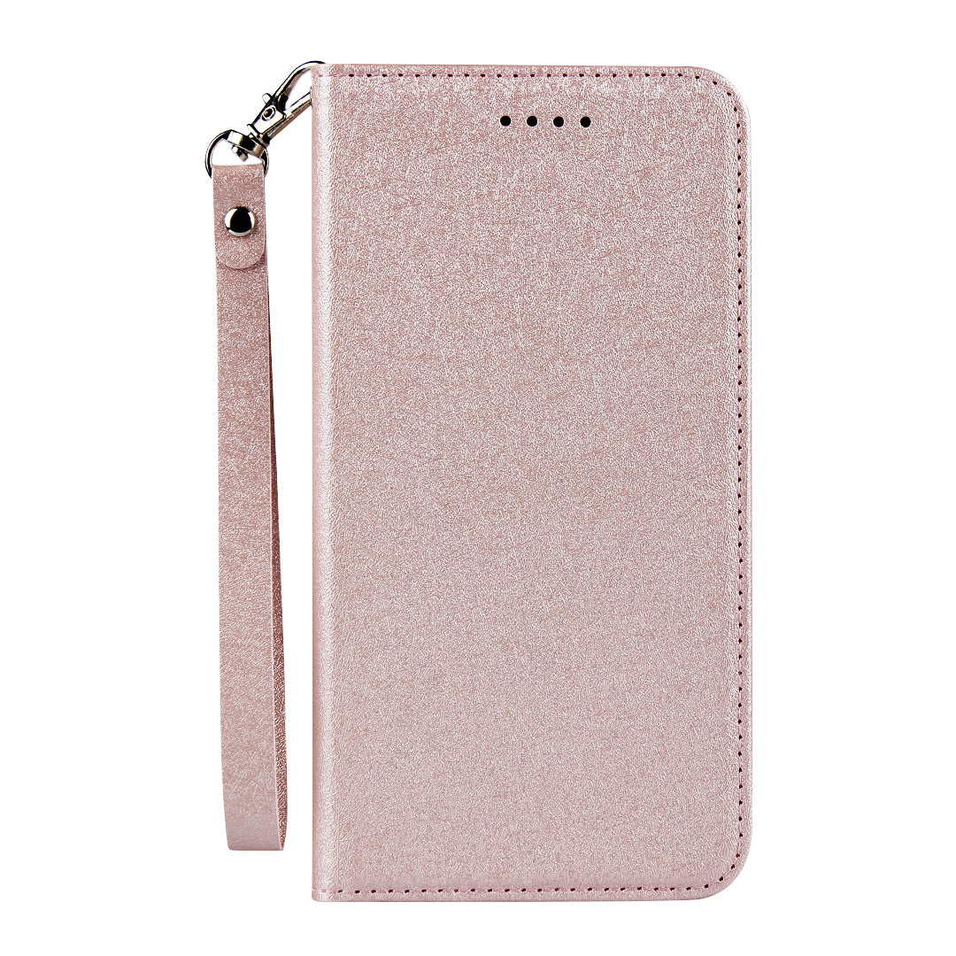 Silk Texture Leather Wallet Phone Case for Samsung Galaxy S20 4G/S20 5G - Rose Gold