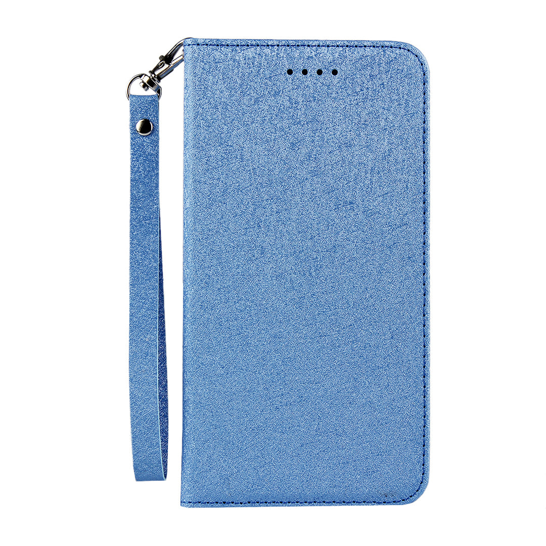 Silk Texture Leather Wallet Phone Case for Samsung Galaxy S20 4G/S20 5G - Blue