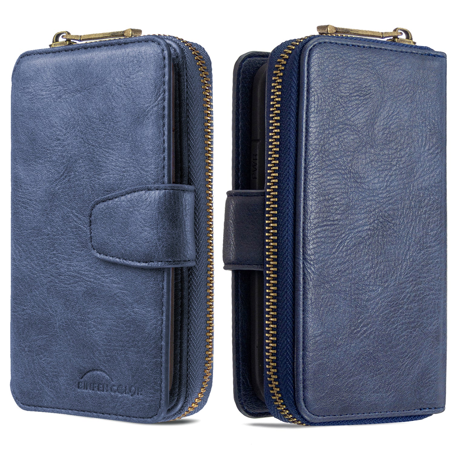 BF001 Detachable 2-in-1 Leather Cover Zipper Wallet Phone Case for Samsung Galaxy S20 4G/S20 5G - Blue