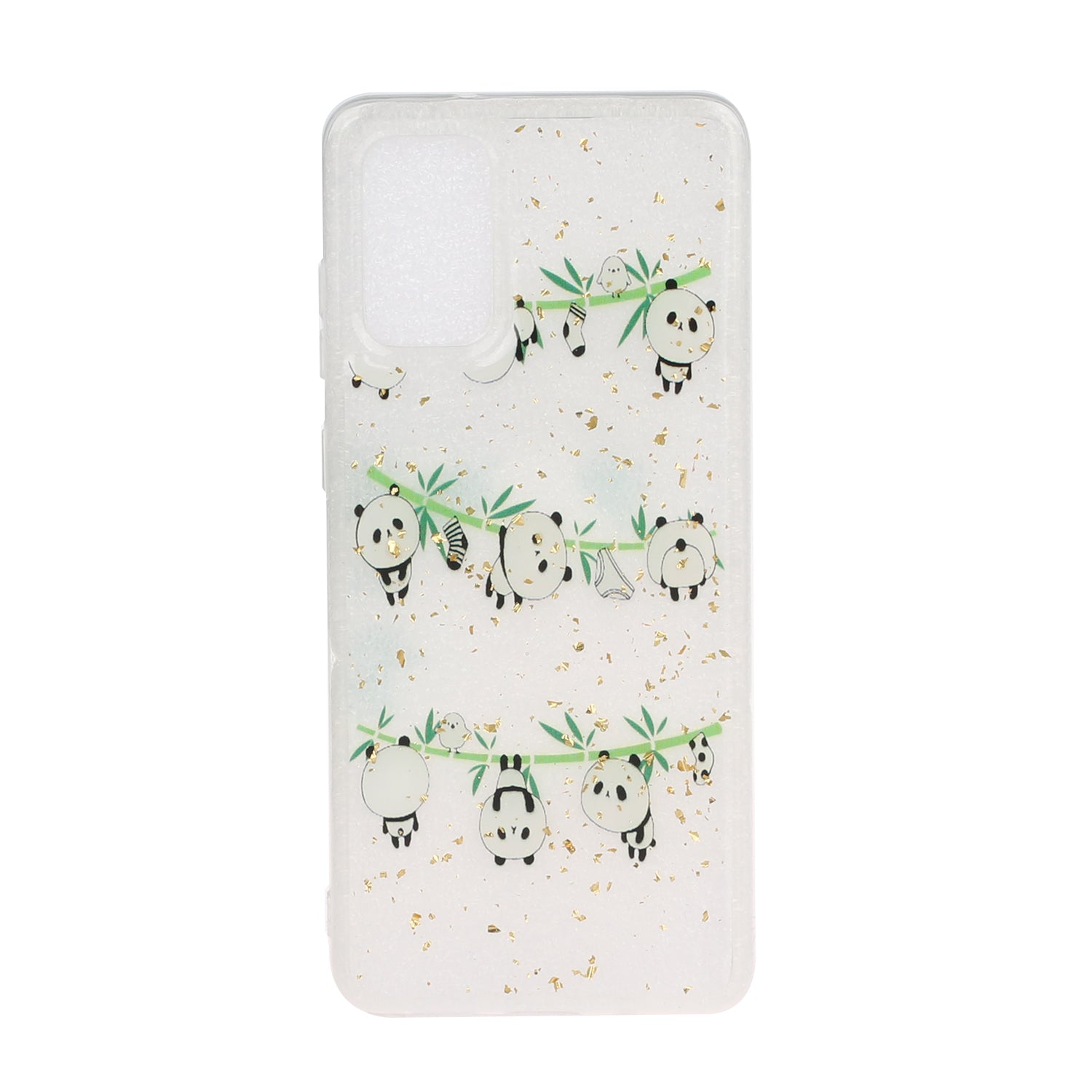 Glitter Sequins Inlaid Pattern Painting Soft TPU Back Shell for Samsung Galaxy S20 Plus - Pandas