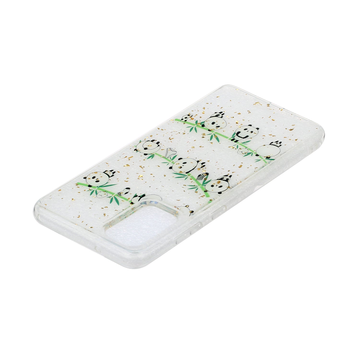 Glitter Sequins Inlaid Pattern Painting Soft TPU Back Shell for Samsung Galaxy S20 Plus - Pandas