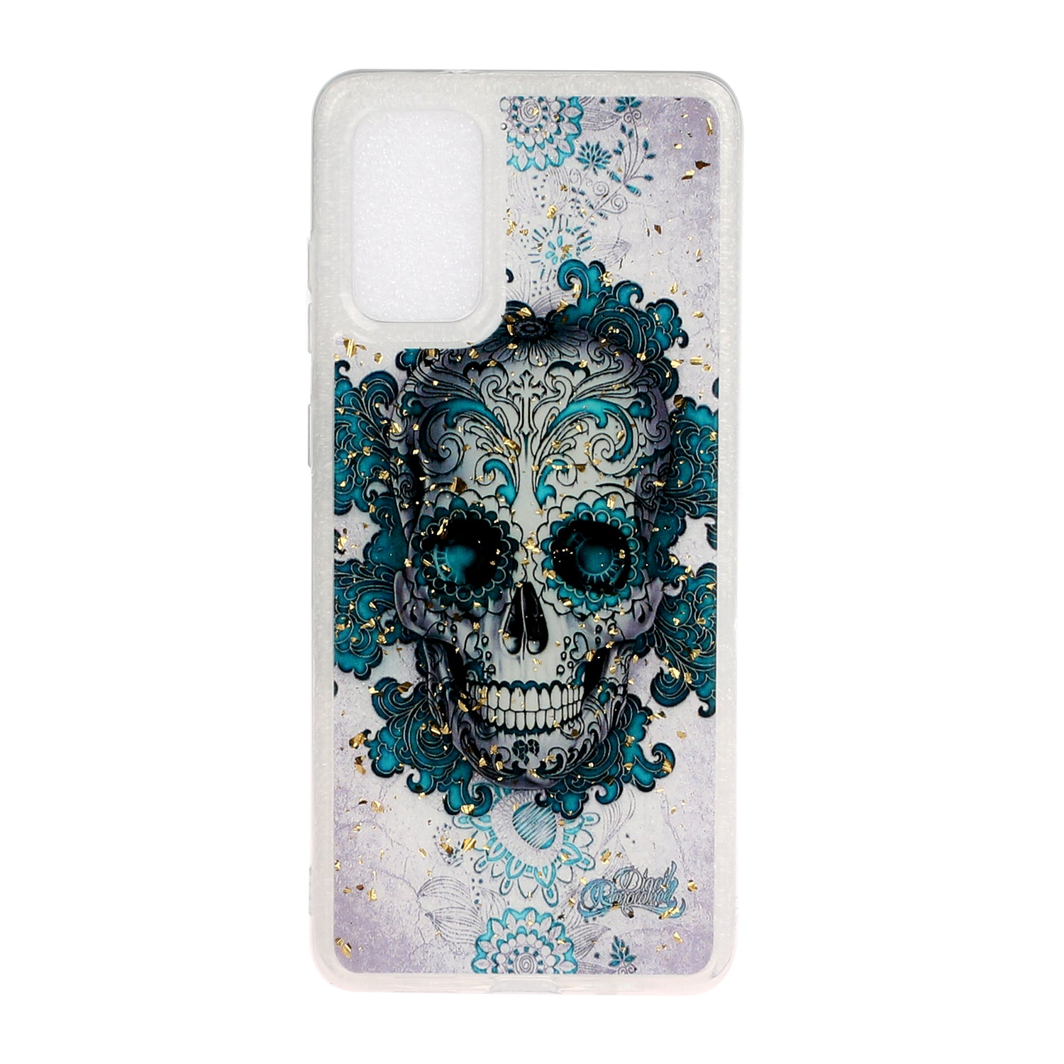 Glitter Sequins Inlaid Pattern Painting Soft TPU Back Shell for Samsung Galaxy S20 Plus - Skull