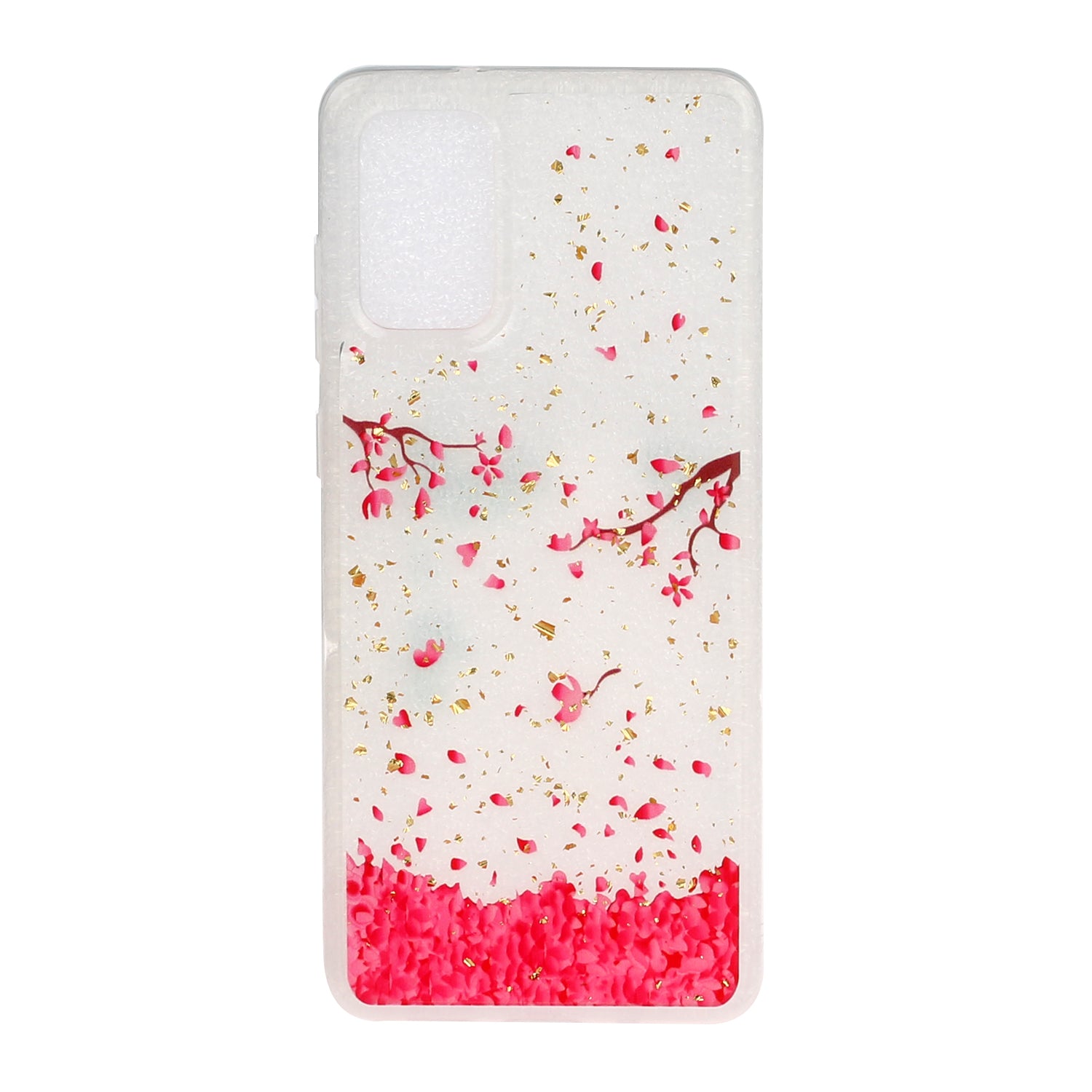 Glitter Sequins Inlaid Pattern Painting Soft TPU Back Shell for Samsung Galaxy S20 Plus - Flower Petal