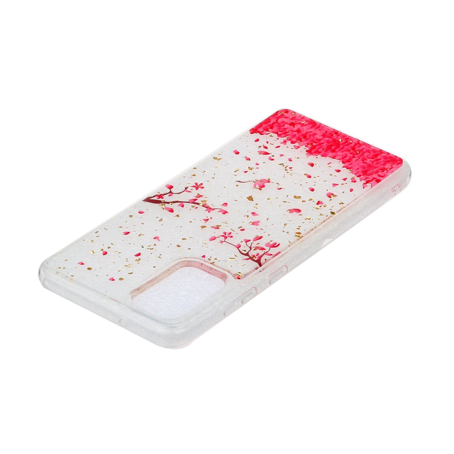 Glitter Sequins Inlaid Pattern Painting Soft TPU Back Shell for Samsung Galaxy S20 Plus - Flower Petal