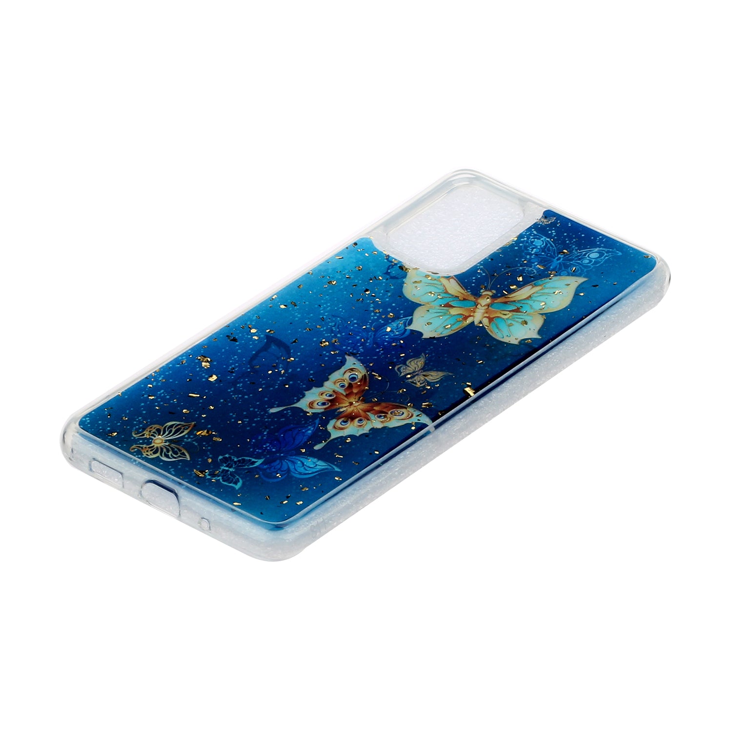 Glitter Sequins Inlaid Pattern Painting Soft TPU Back Shell for Samsung Galaxy S20 Plus - Butterflies