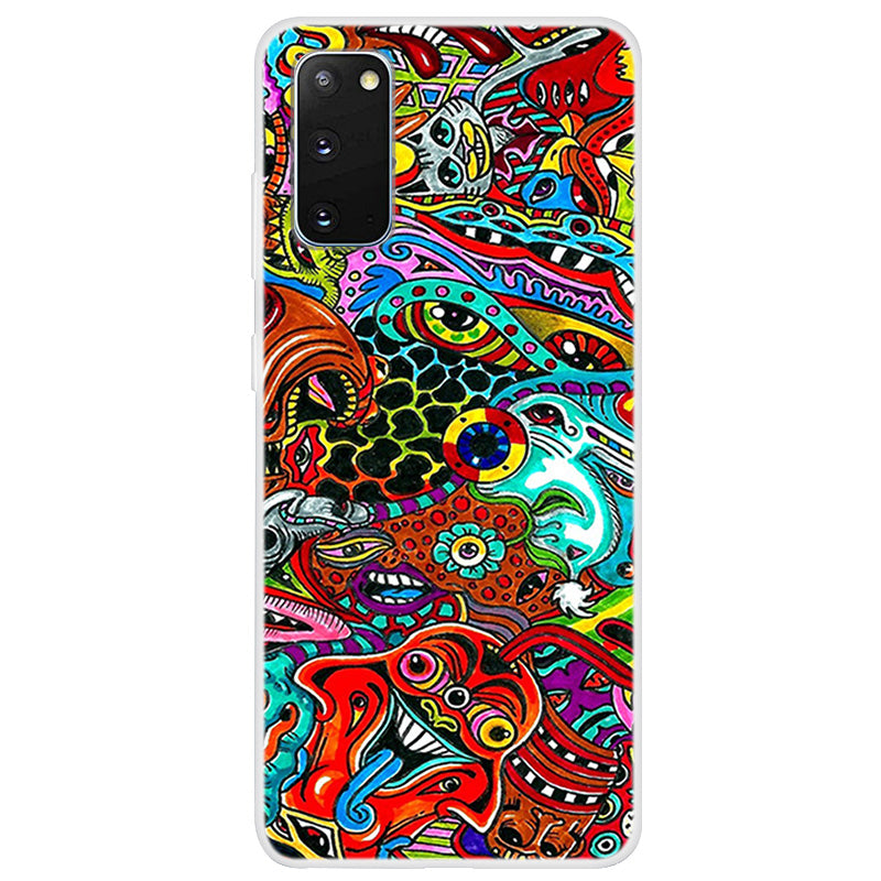 Clear Pattern Printing Soft TPU Back Shell for Samsung Galaxy S20 4G/S20 5G - Colorful Fish