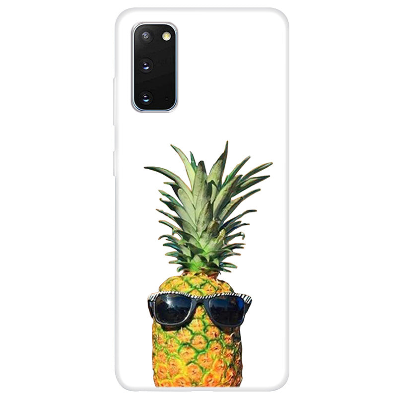 Clear Pattern Printing Soft TPU Back Shell for Samsung Galaxy S20 4G/S20 5G - Pineapple