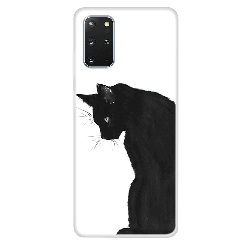 Pattern Printing TPU Case for Samsung Galaxy S20 Plus - Black Cat