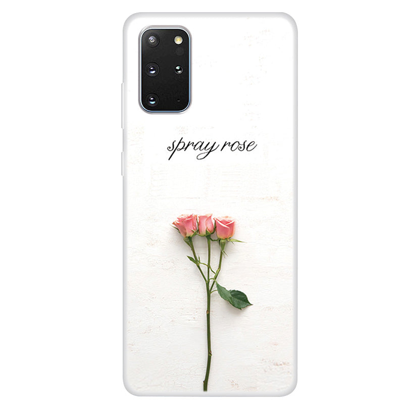 Pattern Printing TPU Case for Samsung Galaxy S20 Plus - Rose Flower