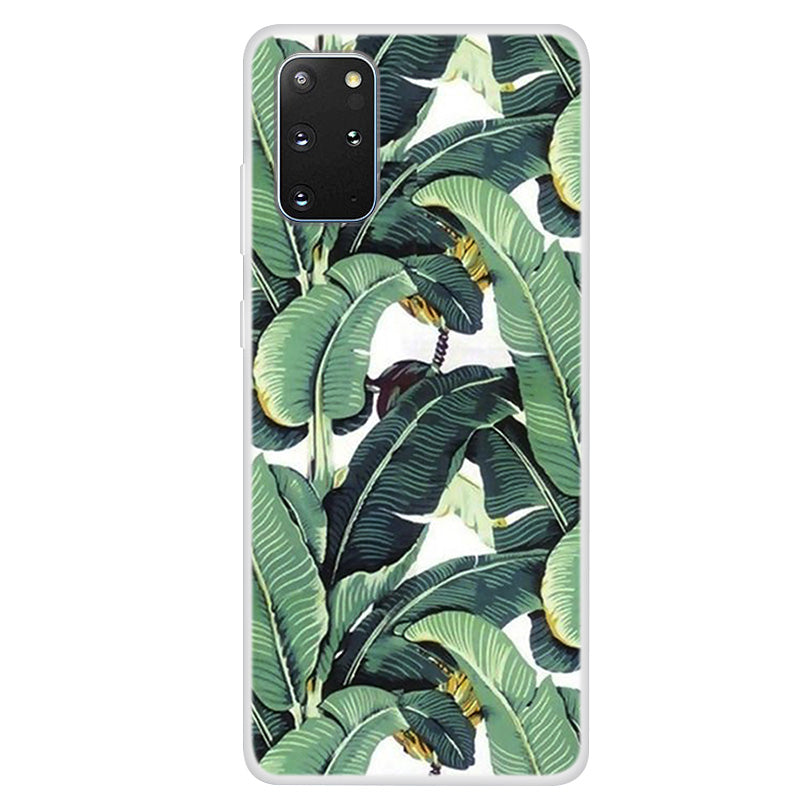 Pattern Printing TPU Case for Samsung Galaxy S20 Plus - Banana Leaf