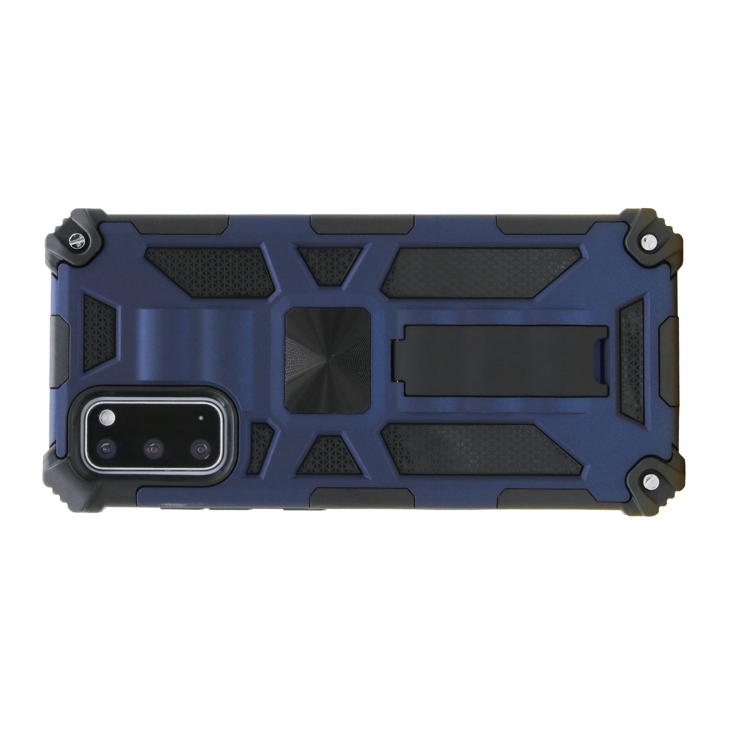 Kickstand Armor Dropproof PC TPU Hybrid Case with Magnetic Metal Sheet for Samsung Galaxy S20 4G/S20 5G - Blue