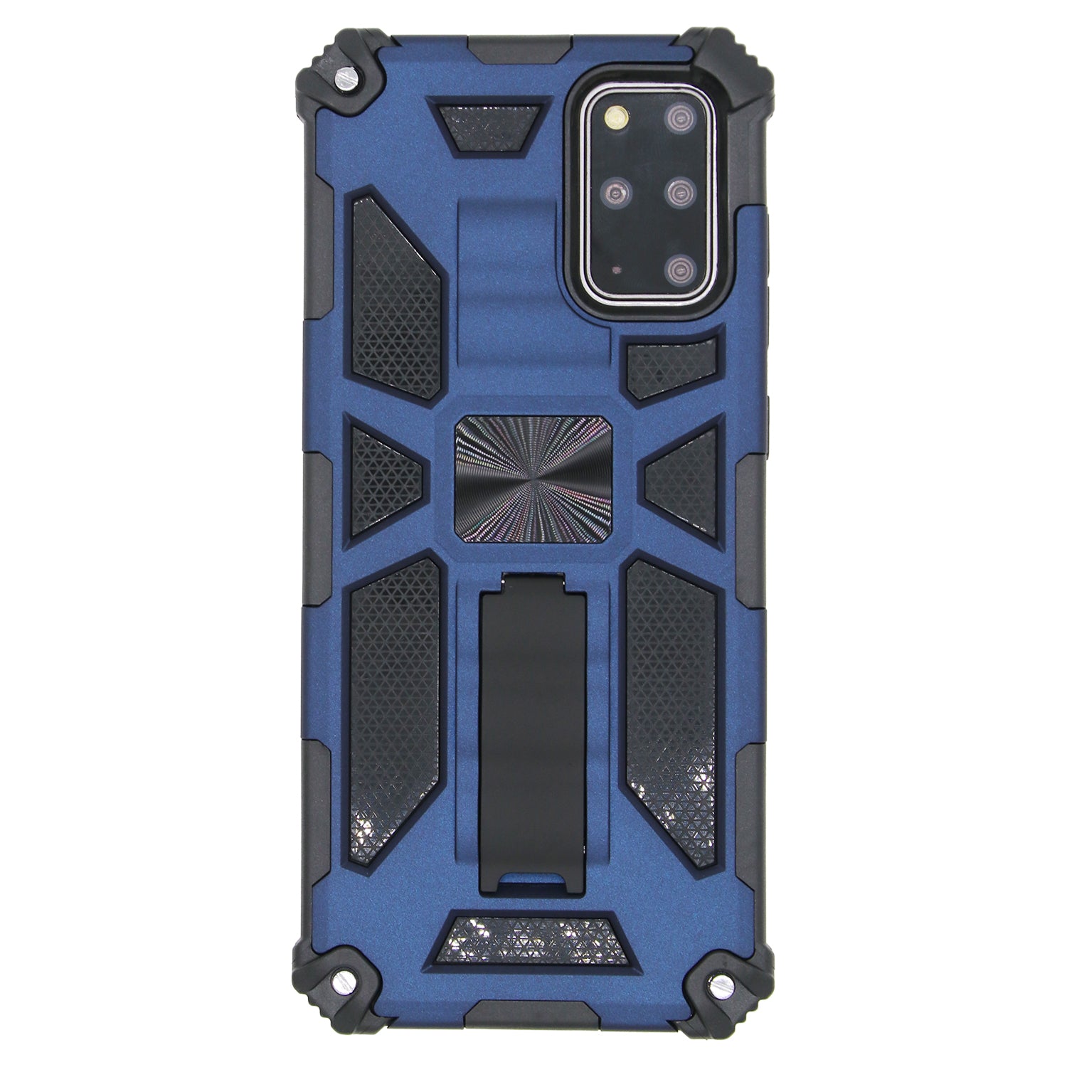 Kickstand Armor Dropproof PC TPU Combo Case with Magnetic Metal Sheet for Samsung Galaxy S20 Plus/S20 Plus 5G  - Blue